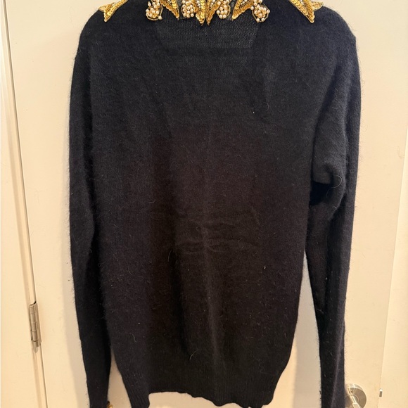 St. John Black V-Neck Sweater with Gold Accents - Picture 4 of 4